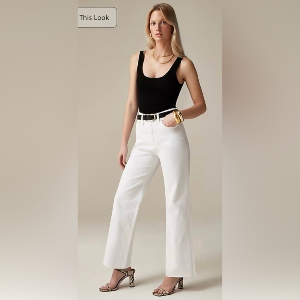 J. Crew Slim Wide Leg Jean in White - Picture 3 of 11
